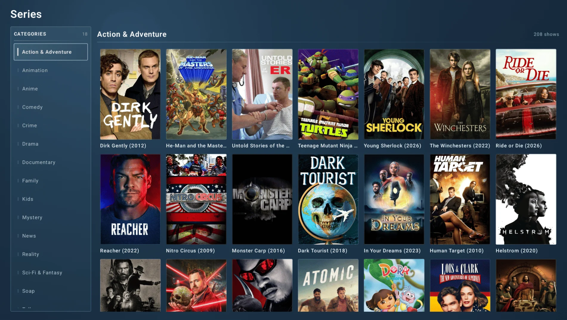 MediaHub IPTV series browser